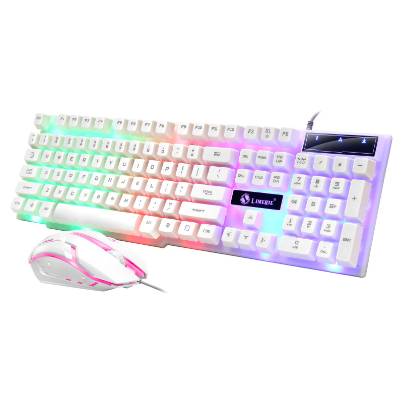 Li magnesium GTX300 wired light-emitting keyboard and mouse set USB keyboard mouse rainbow suspension backlight mouse keyboard