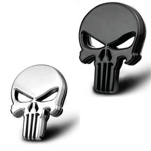 Punisher Skull Metal Car Sticker Car Sticker Modified Scratch Sticker Fuel Tank Sticker Tail Side Label Decorative Car Sticker
