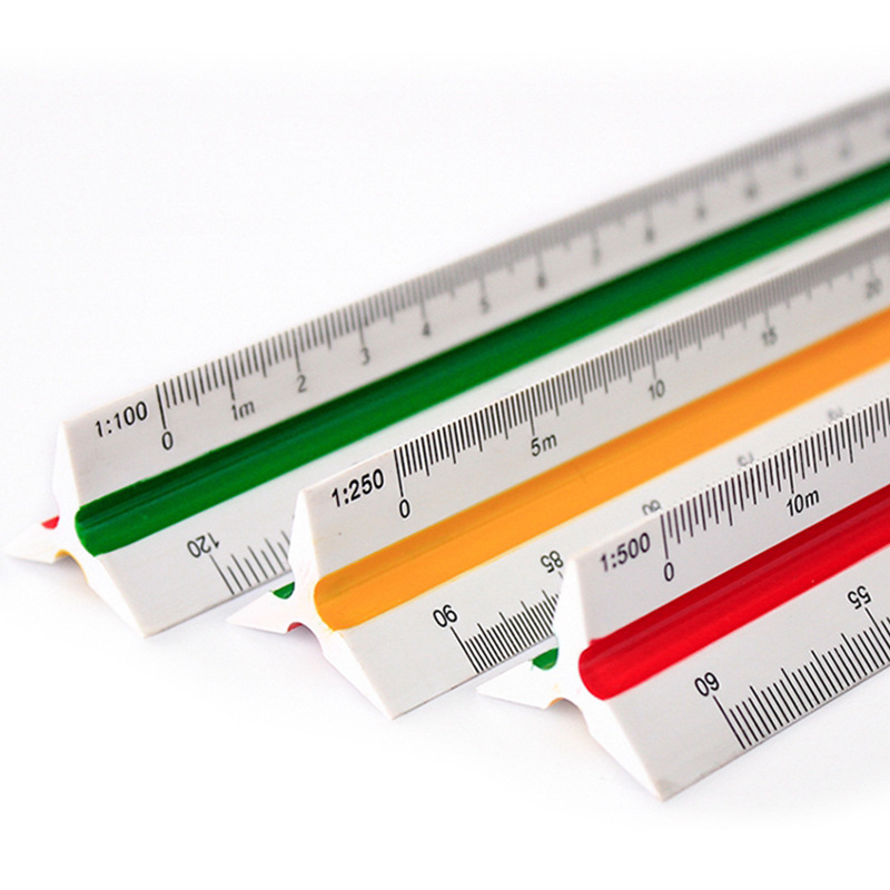 High precision scale clothing design plastic aluminum alloy triangular ruler student design postgraduate entrance examination drawing engineering drawing