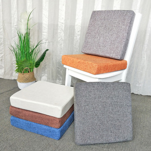 Factory wholesale imitation linen sponge cushion thickened imitation cotton and linen sponge sofa cushion Japanese solid color Buddha worship mat