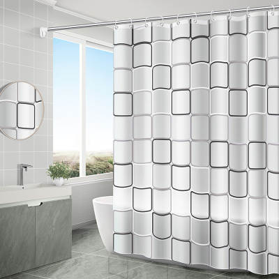 Factory spot supply bathroom shower curtain partition curtain door curtain grid shower curtain PEVA mildew waterproof multi-color optional