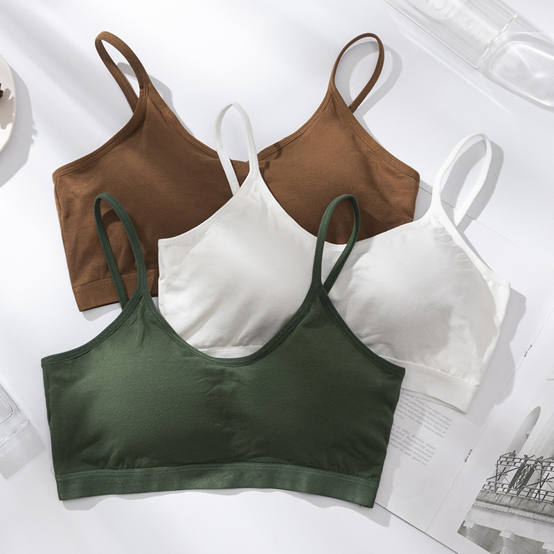 [Factory Outlet] Pure Cotton Integrated Pure Cotton Beauty Back Underwear Gathered Beauty Back Camisole Sports Wrap Tube Top