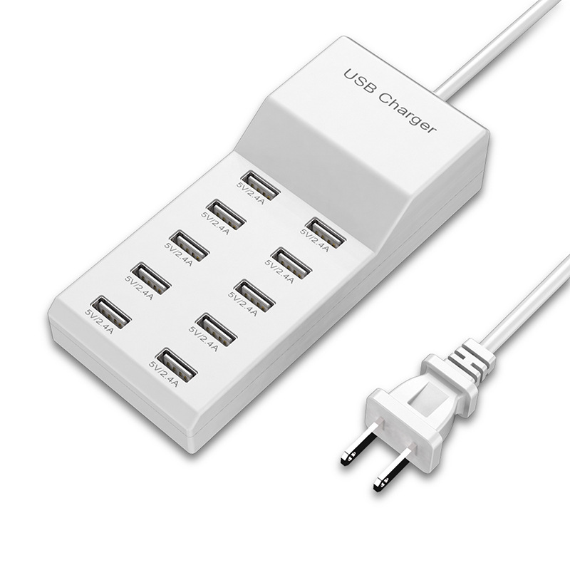 Wholesale USB multi-port charger 5V2.4A 10-port mobile phone fast charging plug multi-function universal fast adapter