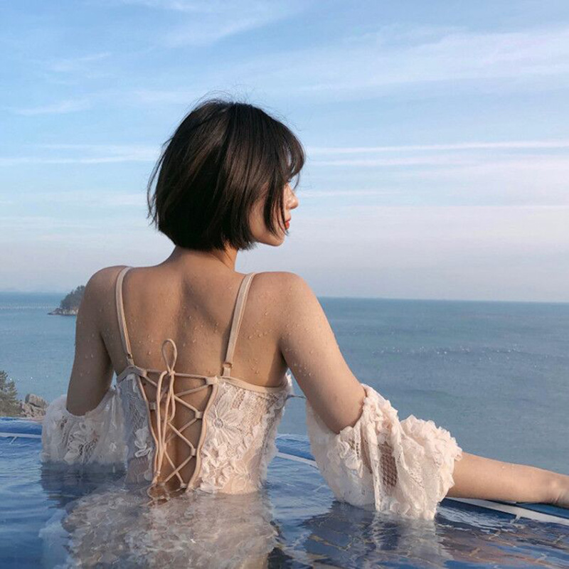 New Korean Style Swimsuit Women's Sexy Triangle Sided Slim-Fit Belly-Covering Slimming Steeler Gathering Thailand Vacation Swimsuit