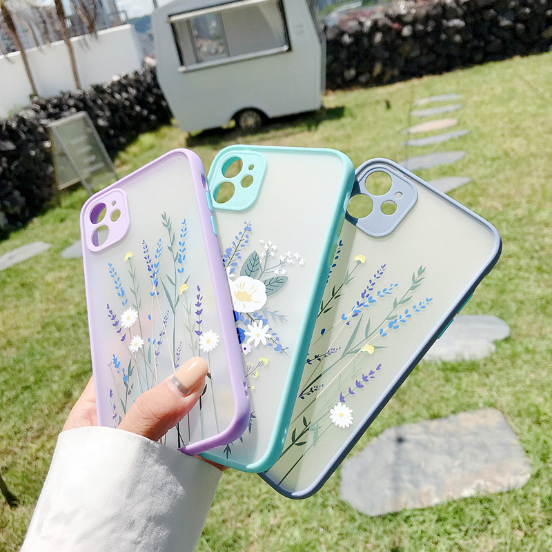 Lavender Flower 16Promax Mobile Phone Case Apple 12Pro Skin Sense XR Frosted Fine Hole Protective Case Tide