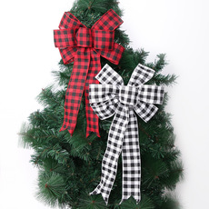 25cm Glitter Powder Christmas Bow Hanging Christmas Tree Decoration diy Accessories Christmas Bow Pendant_voghion.com