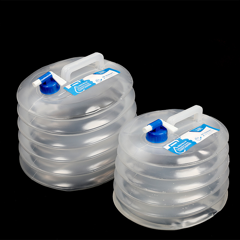 Outdoor portable water storage bucket 10L 15L folding bucket water bag travel picnic water intake container food grade PE