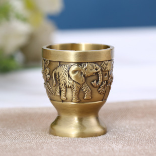 Russian Retro European Style Small Bronze Liquor Glass Creative Personality Home Decoration Household Wine Dispencer Goblet
