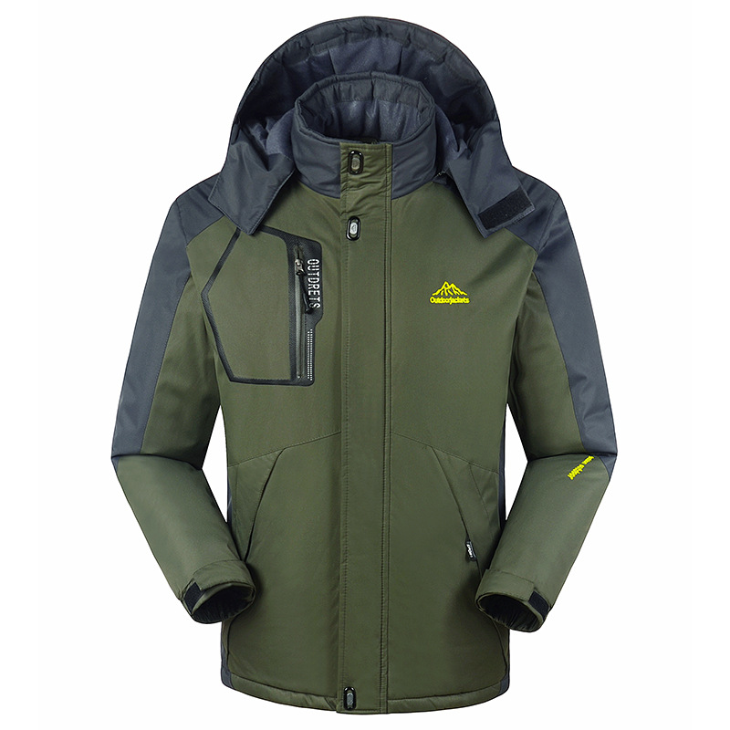 1688 Couple's Autumn and Winter Clothes Men's Outdoor Charge Clothes Men's Large Size Thickened Fleece-Lined Windproof Mountaineering Jacket for Men