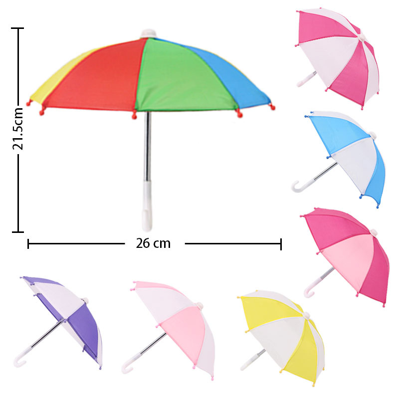 New 18 inch American girl doll accessories multicolor umbrella Amerira girl doll umbrella factory straight hair
