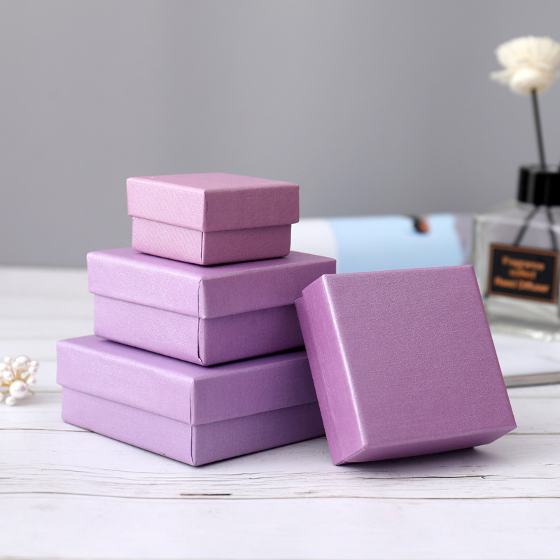 Pearlescent Lenny Pink and Purple Creative Jewelry Box Ring Watch Box Bracelet Box Jewelry Packaging Box Paper Box