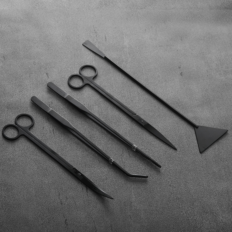 Hair black water grass Tweezers Stainless steel scissors fish tank cleaning landscaping tools water grass scissors algae scraping knife