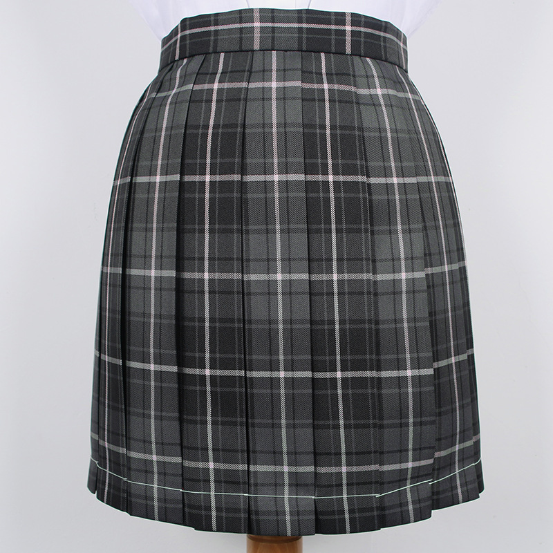 Japanese JK Uniform Skirt Student High Waist Plaid Japanese Pleated Skirt Folded Skirt Smoke & Grey Plaid Skirt School Uniform Skirt