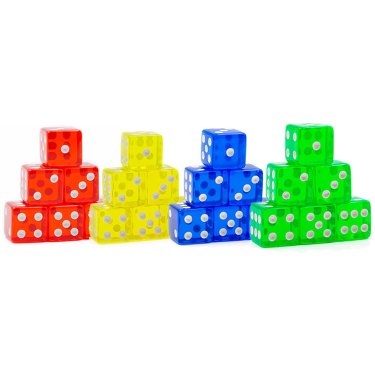 Spot dice 16mm transparent right angle color KTV bar Entertainment sieve acrylic square angle dot color