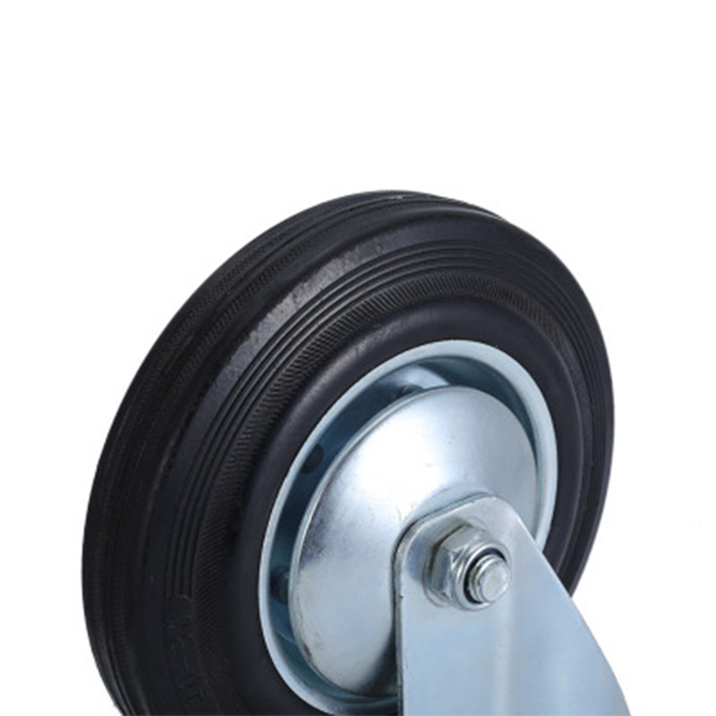 Mute wear-resistant industrial wheel universal directional rubber furniture roller flat cart brake wheel 3 inch 4 inch 5 inch