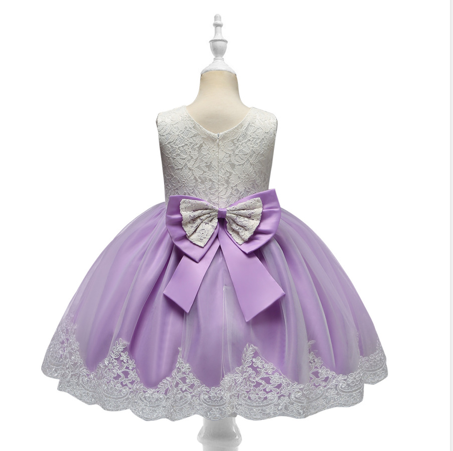 [Explosions] Factory direct selling Amazon hot girls dress lace baby princess dress bow flower skirt