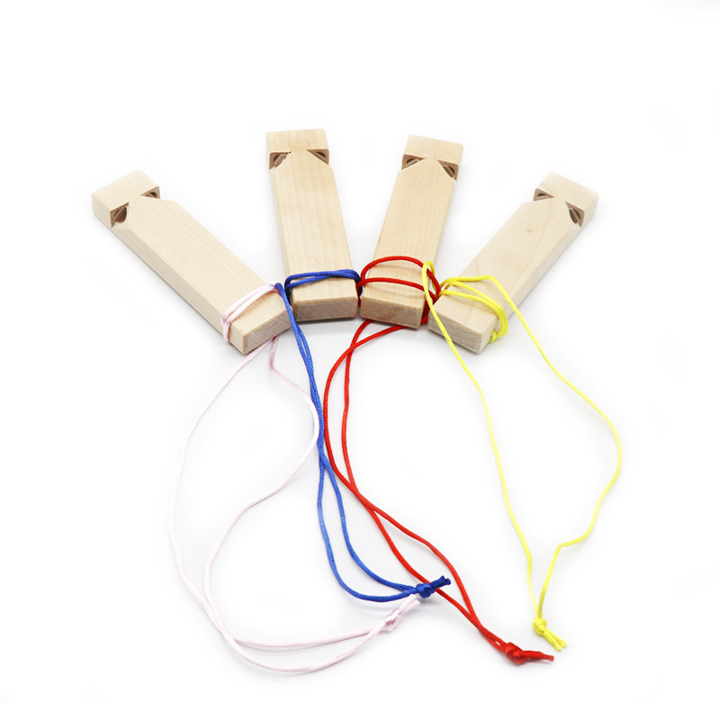 diy Wooden Whistle White Billet Train Sound Whistle Painting Graffiti Wooden Whistle Wooden Train Flute Double Row Whistle