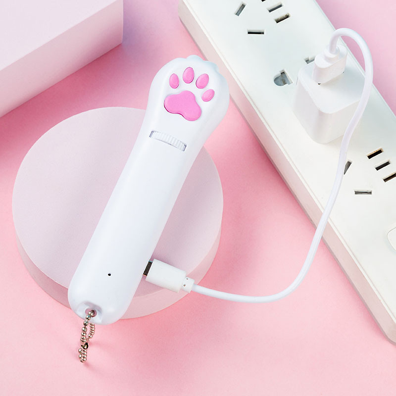 Rechargeable projection funny cat toy multi-pattern optional laser infrared UV purple light funny cat stick pet toy