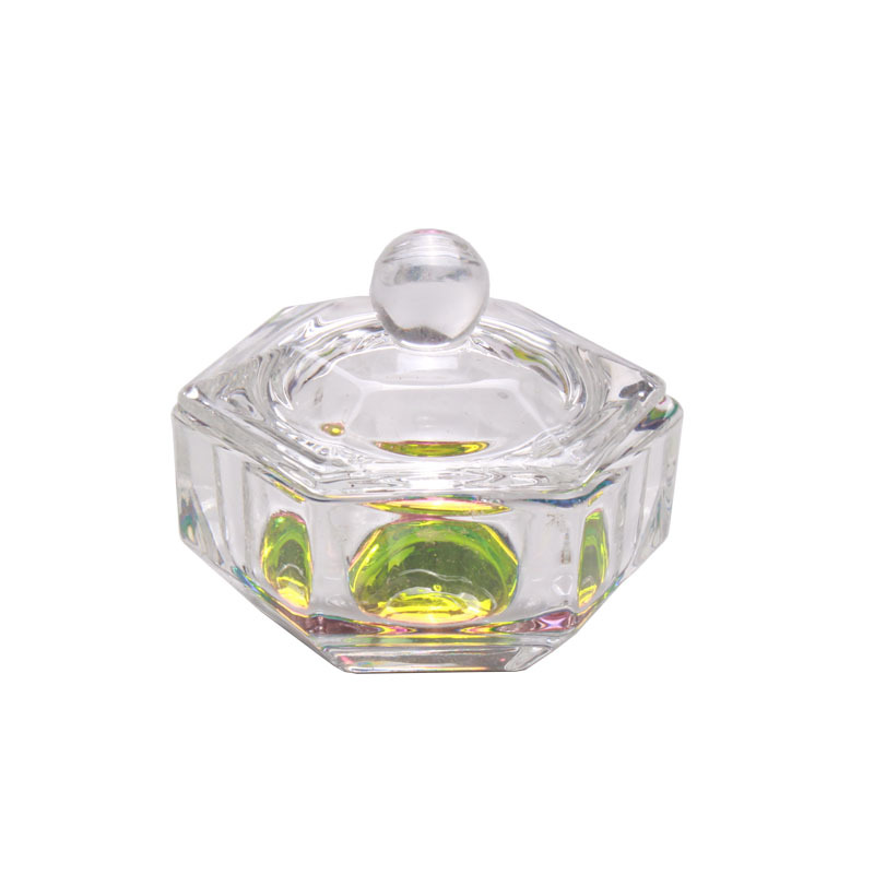 New Upgraded Nail Art Glass Crystal Cup Special-Shaped Crystal Cup for Crystal Liquid Nail Art Octagonal Cup