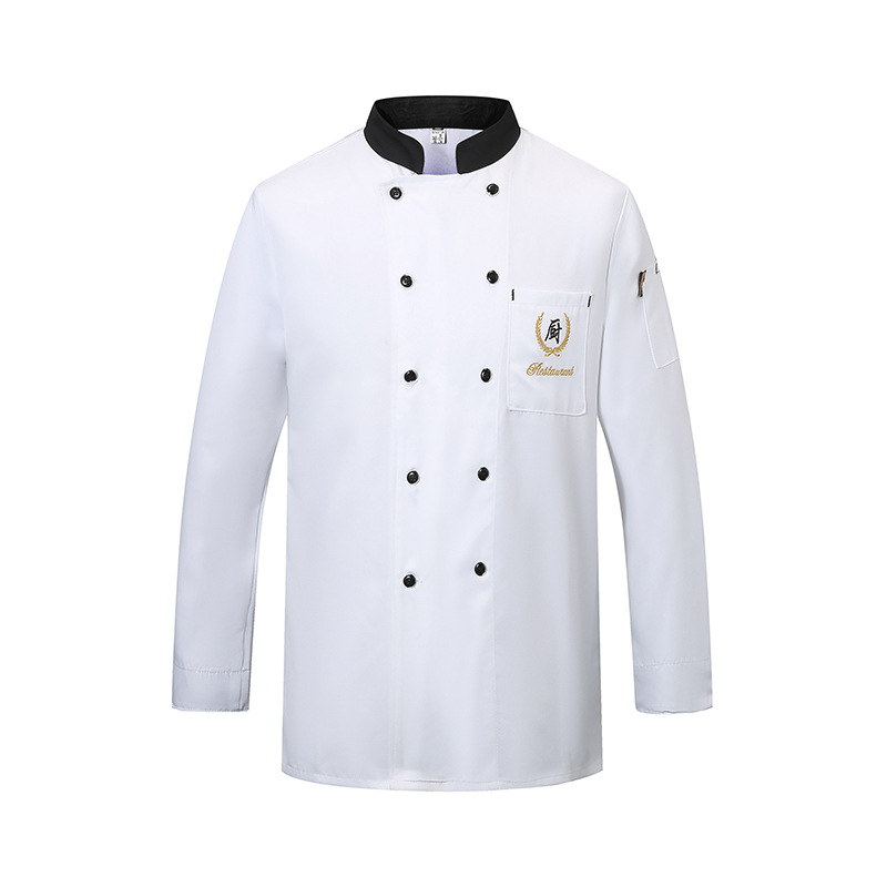 Restaurant chef overalls long sleeve hotel baking canteen autumn and winter chef overalls hotel chef overalls wholesale