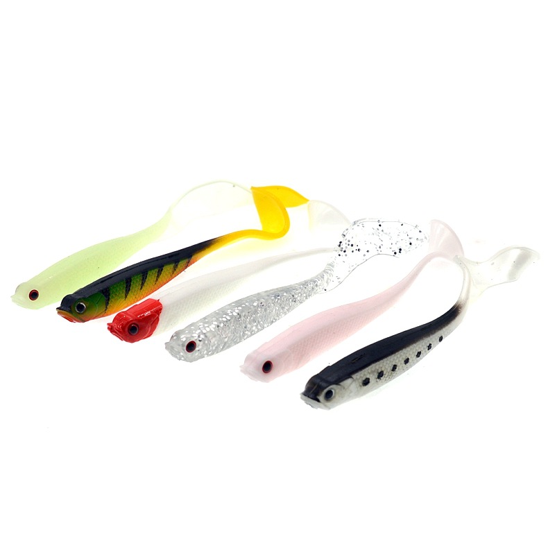 Open-belly curly tail soft bait, lure, bionic fake bait, fresh seawater fake bait, multi-color