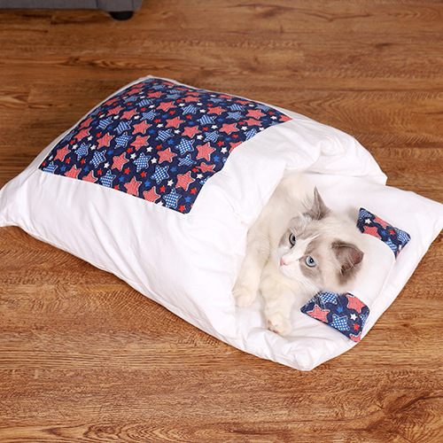 日本式の猫の猫の寝袋の閉鎖式は猫の布団を分解して洗うことができます。|undefined