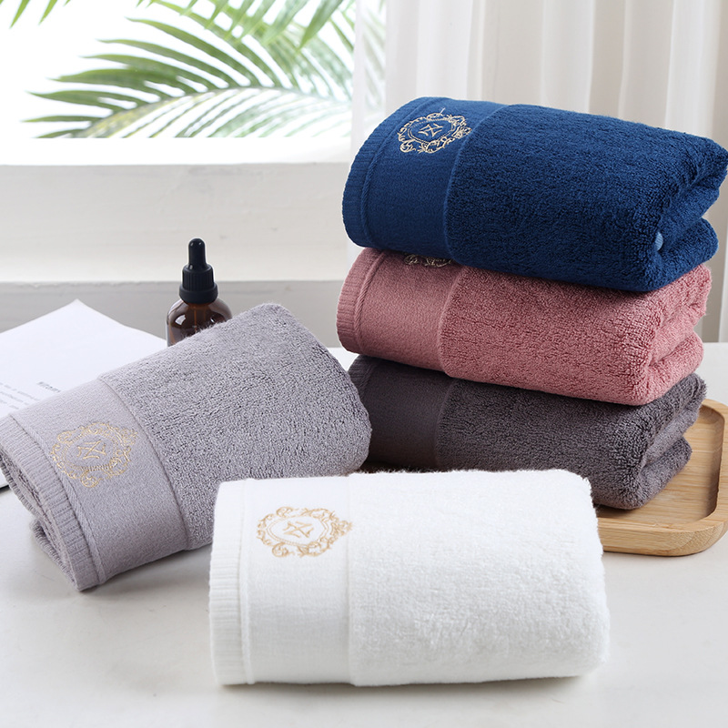 Thickened bamboo fiber towel hotel towel embroidery LOGO gift towel daily necessities towel a generation of hair