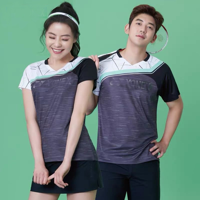 Badminton clothing men's and women's short-sleeved quick-drying badminton sportswear Korean sports top Y3001