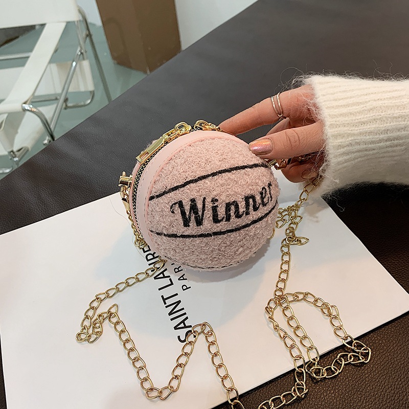 Mini Children's Women's Bag Basketball Bag Winter New Shoulder Crossbody Bag Personalized Basketball Women's Bag Factory Direct Hair