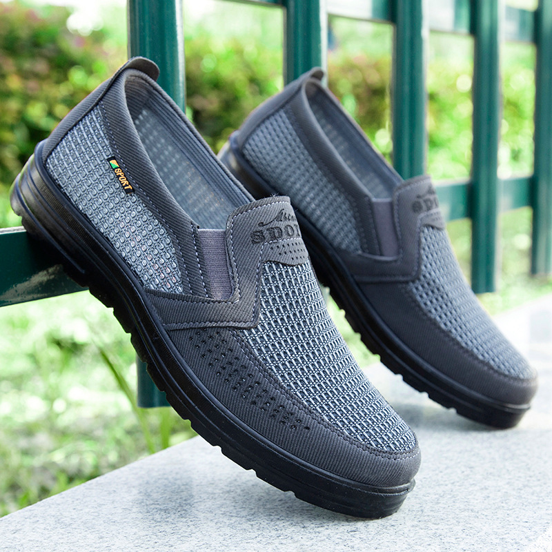 New Old Beijing Cloth Shoes Middle-aged and Elderly Dad Casual Mesh Breathable Middle-aged Father Old Man Grandpa Men's Shoes Summer