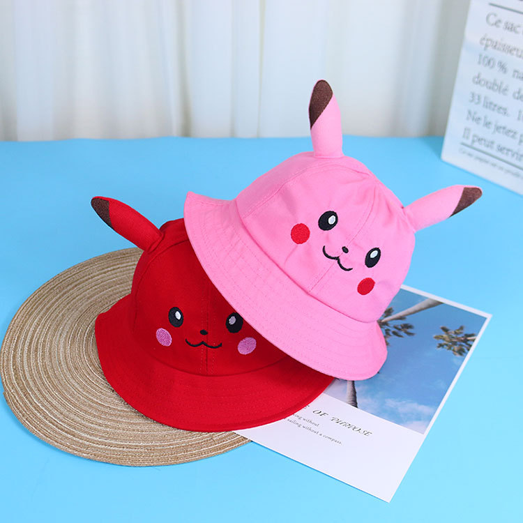 Children's Hat Cartoon Thin Fisherman Hat for Boys and Girls Baby Sunshade Spring and Autumn Cute Pikachu Basin Hat DH207610