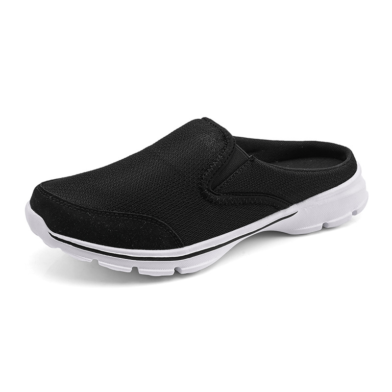 Summer 2022 New Cross-border Large Size Casual Shoes Women's Half Shoes Single-layer Shoes Men's Flat Slip-on Sandals Mesh Breathable