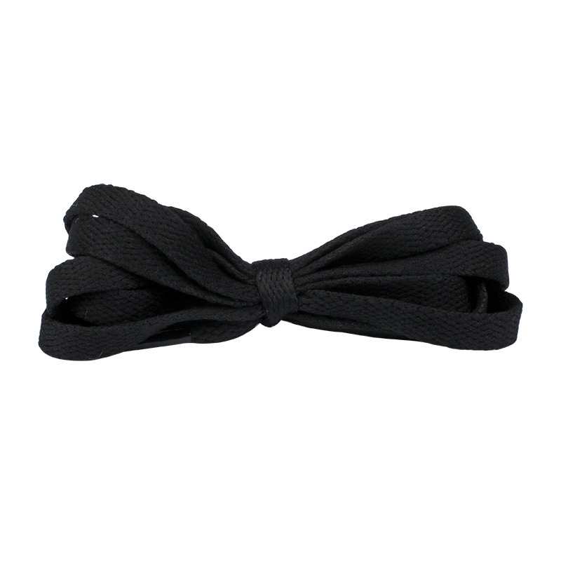 Polyester plain weave white shoes shoelace colorful flat white sneaker shoelace