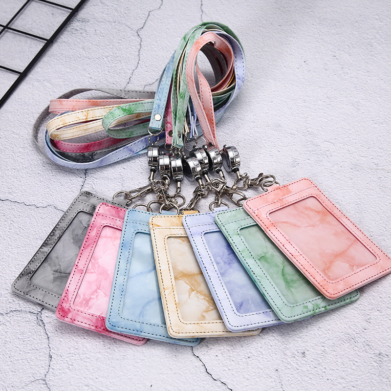 Kimbers Work Card Card Card Case Hanging Rope Bank Work Card Chest Card Certificate Card Case Hanging Card Leather Case Factory Card Case