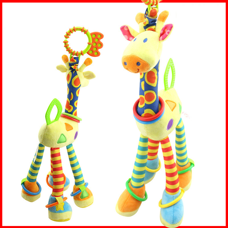 HappyMonkey Baby Car Pendant Toy 0-1 Year Old Baby Giraffe Bed Bell Plush Educational Soothing Toy
