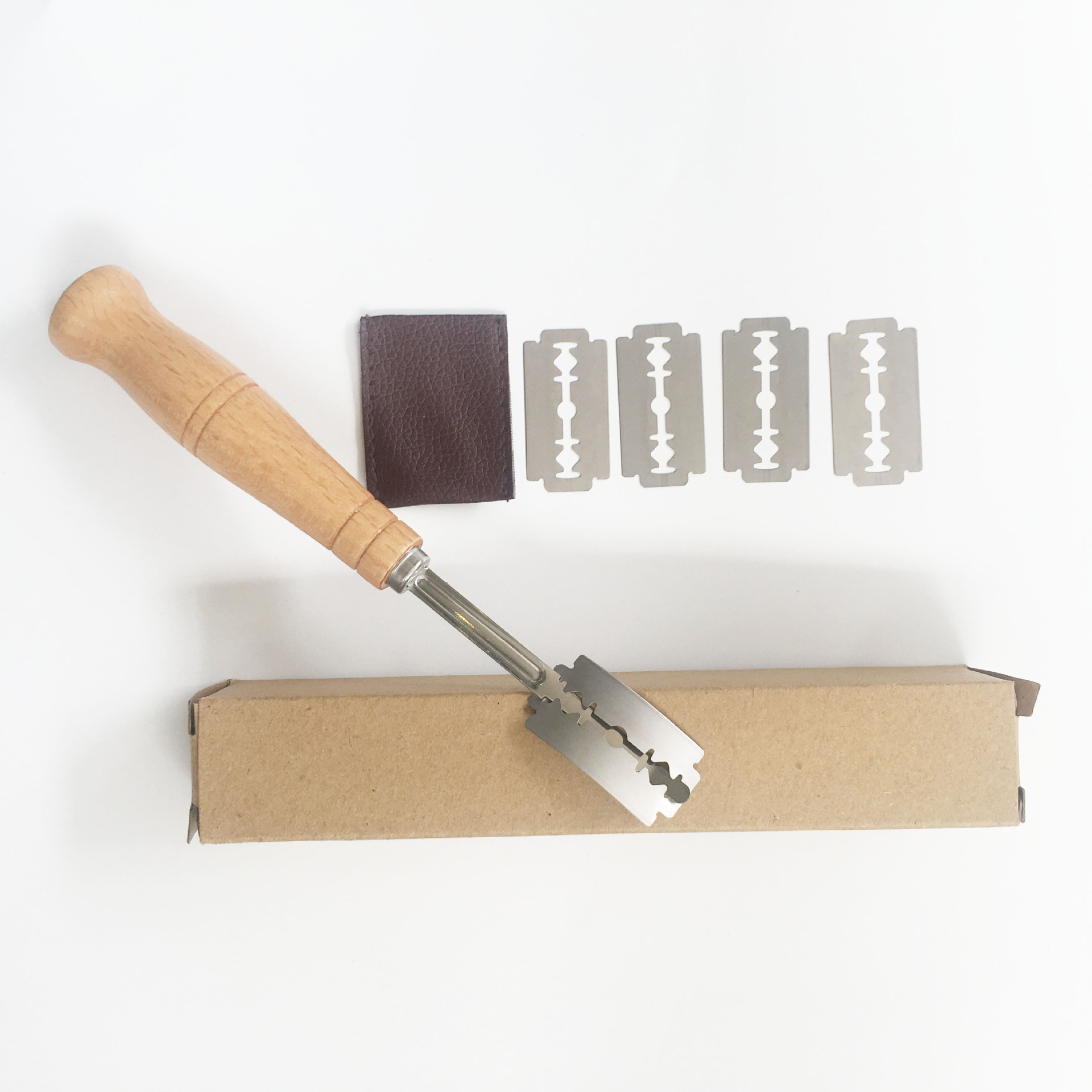 Wooden handle arc cutting knife bread repair knife European bag French stick shape cutting knife in stock without LOGO