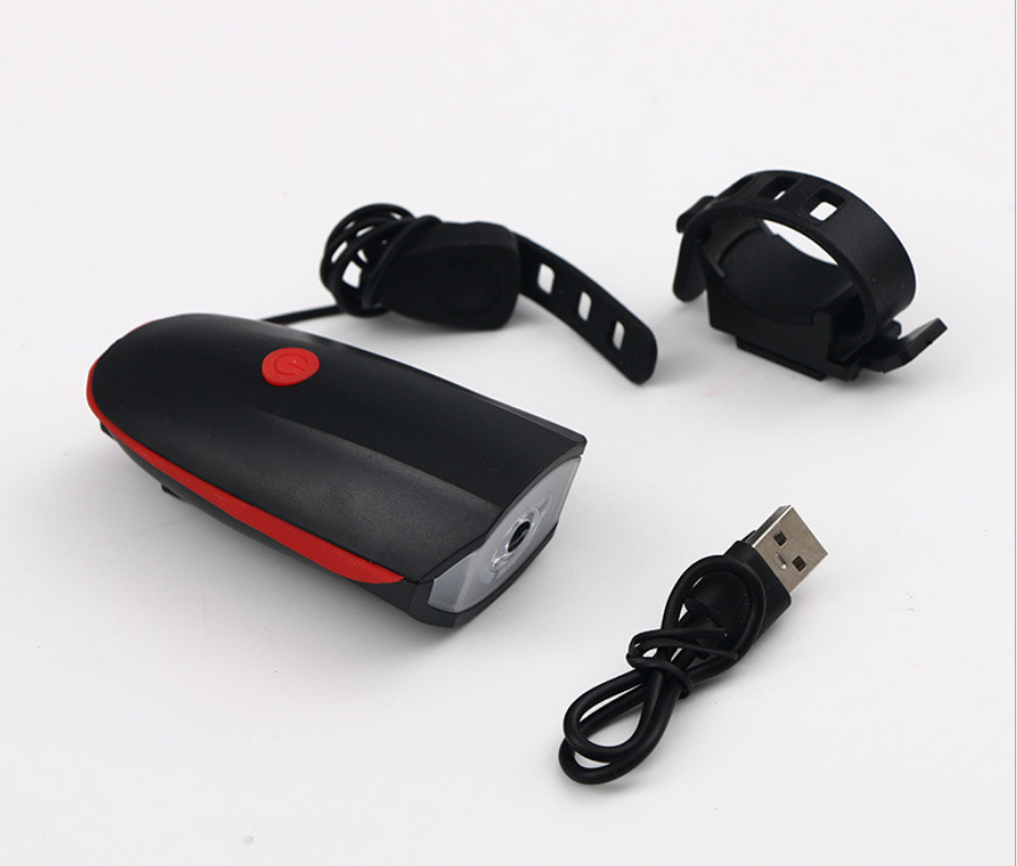 Bicycle electric Horn charging horn warning light charging headlight integrated cycling mountain bike accessories