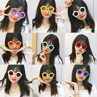 ins Popular Hot Cute Concave Shape Flower Glasses Birthday Party Picnic Graduation Photo Decoration Props