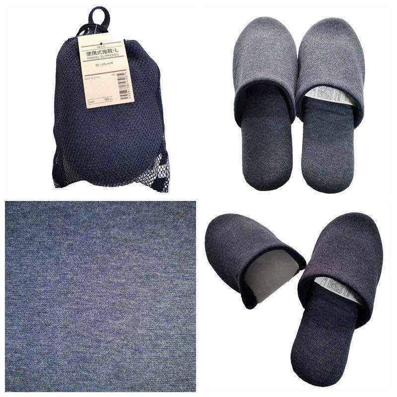 Japanese Style Folding Portable Shoes Travel Portable Slippers Unisex Cotton Slippers with Storage Bag