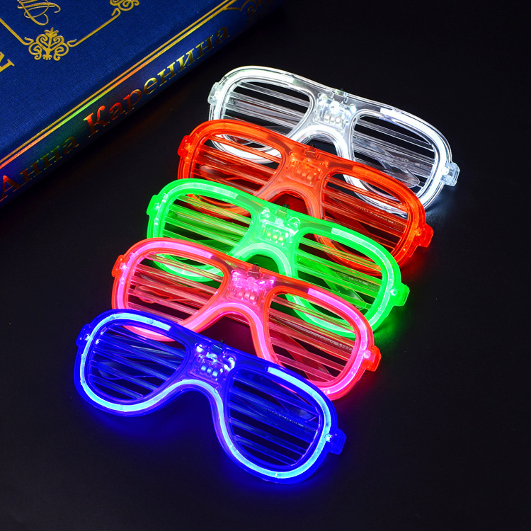 Cross-border luminous glasses bar party concert props fluorescent LED flash blinds cheer toys wholesale