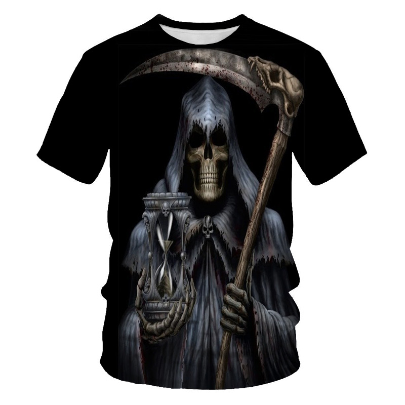 Summer new fashion skeleton men's T-shirt 3D digital printing short sleeve Factory Direct