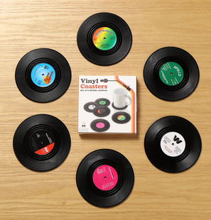European and American retro CD coaster vinyl record bar mat coffee tea cup mat cross-border products