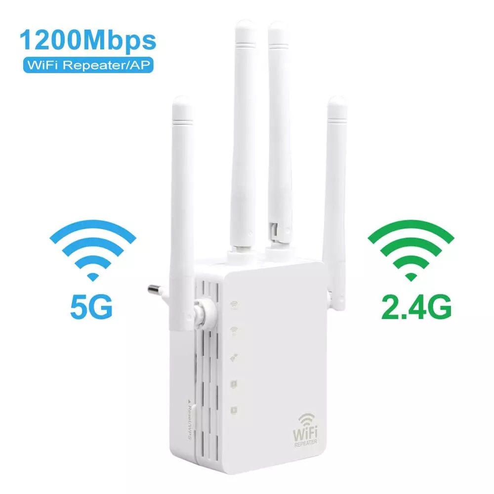 Hot sale 1200m wireless wifi signal repeater 5G dual band 4 antenna network amplifier Gigabit AP extension