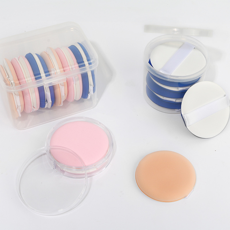 Factory Direct air cushion powder puff boxed suit non-latex wet and dry round sponge powder puff makeup tools