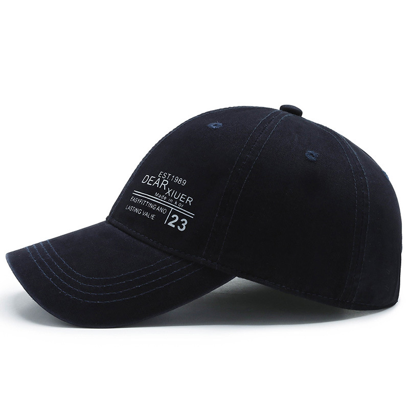 Hat Men's Trendy Women's Fashion All-match Spring and Summer Korean Style Washed Baseball Cap Digital Print Letter Women's Cap