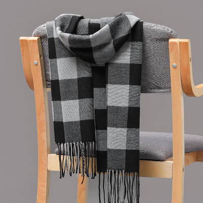 Autumn and winter men's plaid scarf European and American British plaid cashmere tassel couple parent-child Men's scarf wholesale