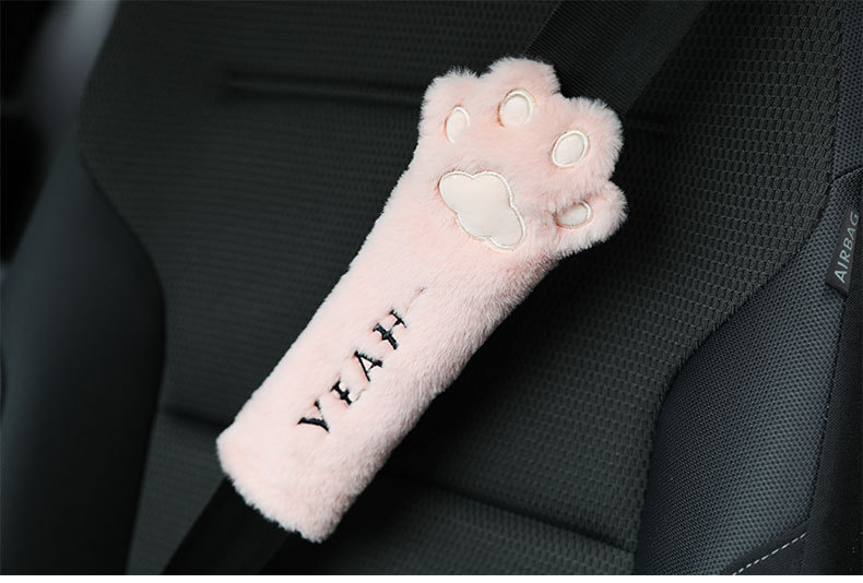 Car plush headrest cute cat claw car neck pillow back cushion fashion car female decoration supplies wholesale_voghion.com