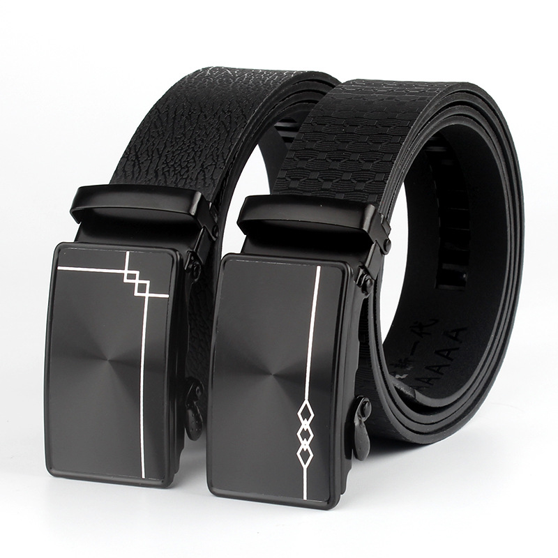 Automatic buckle aviation belt is more cattle than leather imitation belt stall supply men's automatic belt factory direct sales