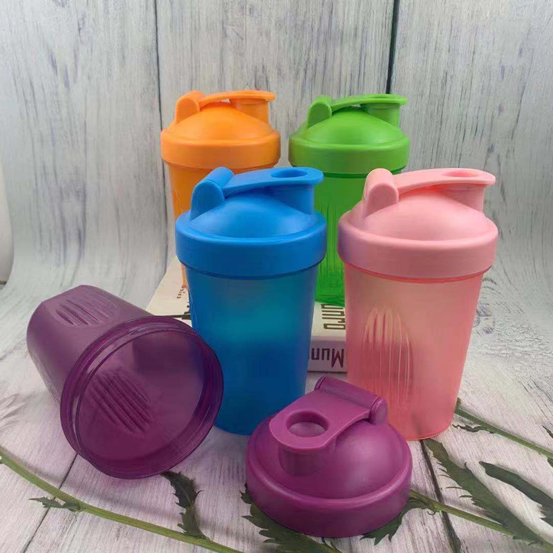 Plastic shake Cup with scale sports fitness Cup 400ml logo advertising company gift Cup