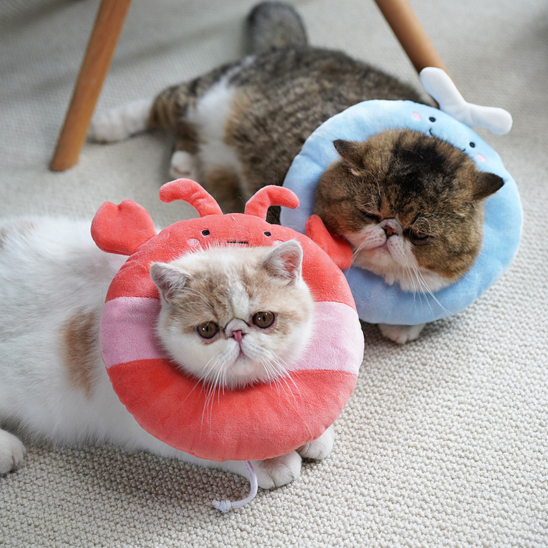 Elizabeth Loop Cat Shame Neck Loop Cat Soft Cloth Collar Neck Collar Anti-Lick Post-sterilization Supplies Cute Headgear